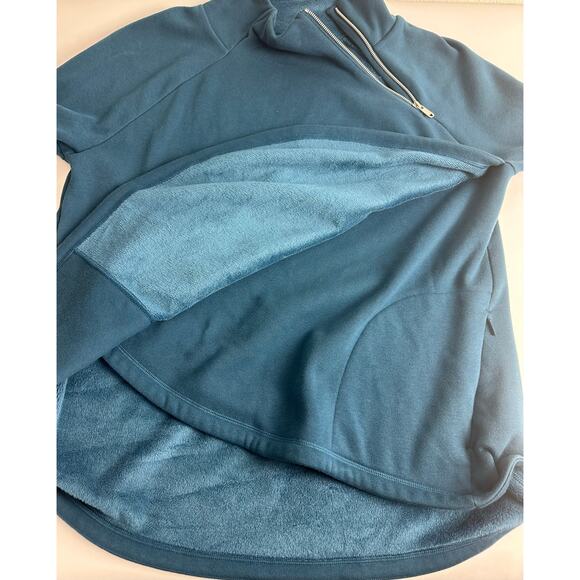Athleta Size 1X Cozy Karma Asym Pullover Sweater Fleece Athleisure Blue Teal - Picture 10 of 10